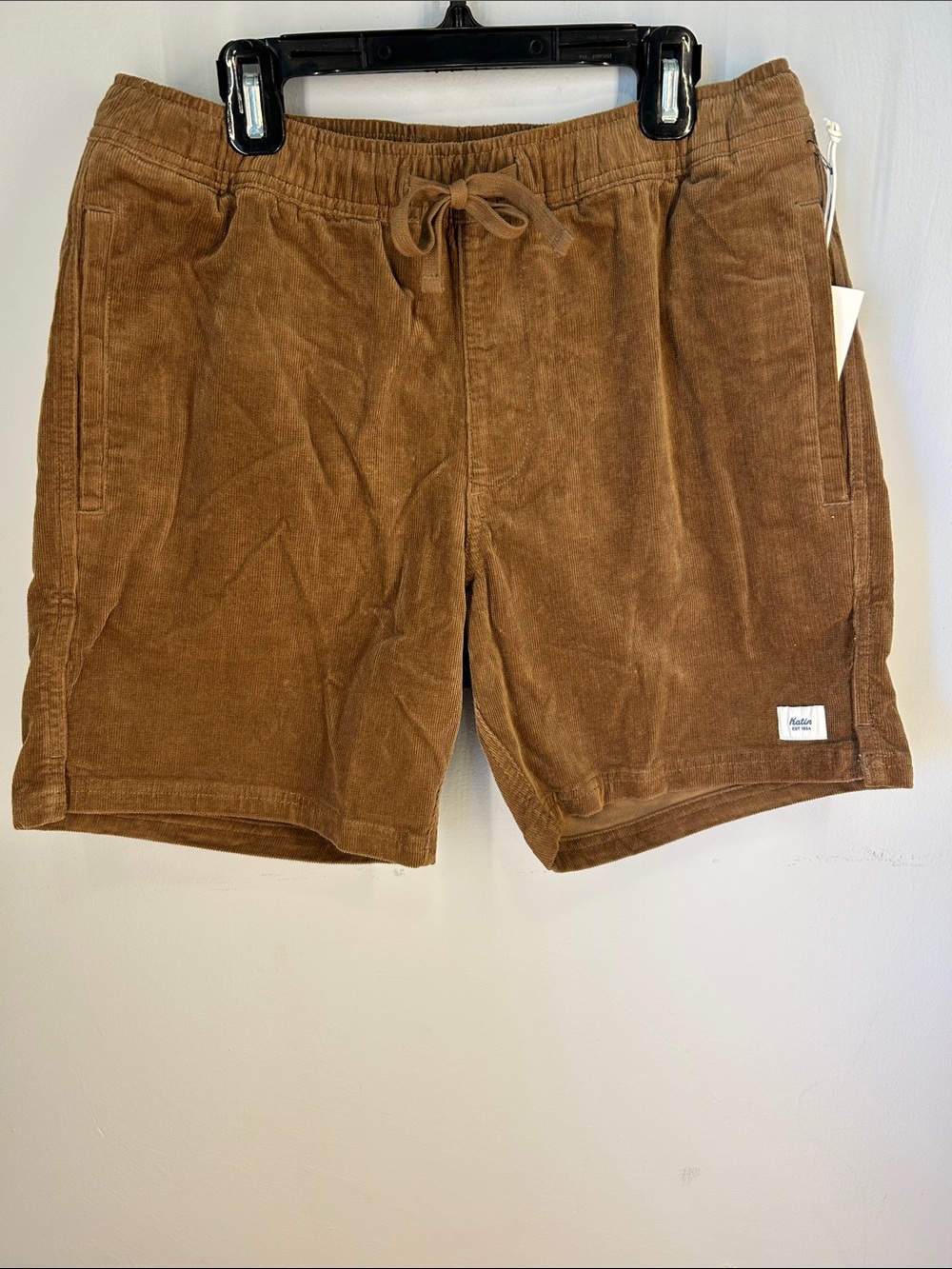 Katin Brown Corduroy Elastic Drawstring Shorts